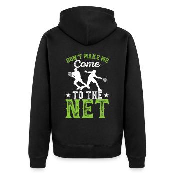 Tennis - Unisex Premium Organic Zip Hoodie - black - Back - Nico (187cm)