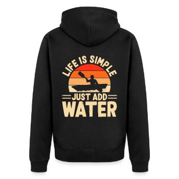 Kayak Kayaker Kayaker - Unisex Premium Organic Zip Hoodie - black - Back - Nico (187cm)