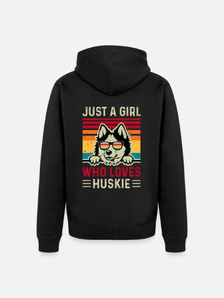 Husky - Unisex Premium Bio Zip Hoodie - Schwarz