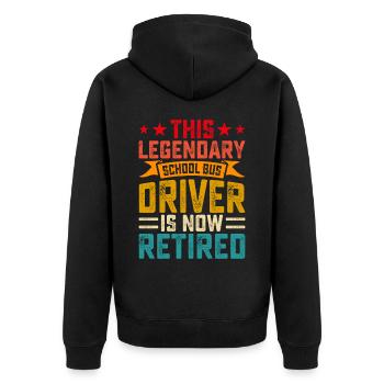 Schulbusfahrer Rente Rentner - Unisex Premium Bio Zip Hoodie - Schwarz - Hinten - Nico (187cm)