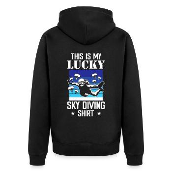 Skydive skydiving - Unisex Premium Organic Zip Hoodie - black - Back - Nico (187cm)