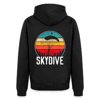 Skydive skydiving - Unisex Premium Organic Zip Hoodie - black - Back - Nico (187cm)