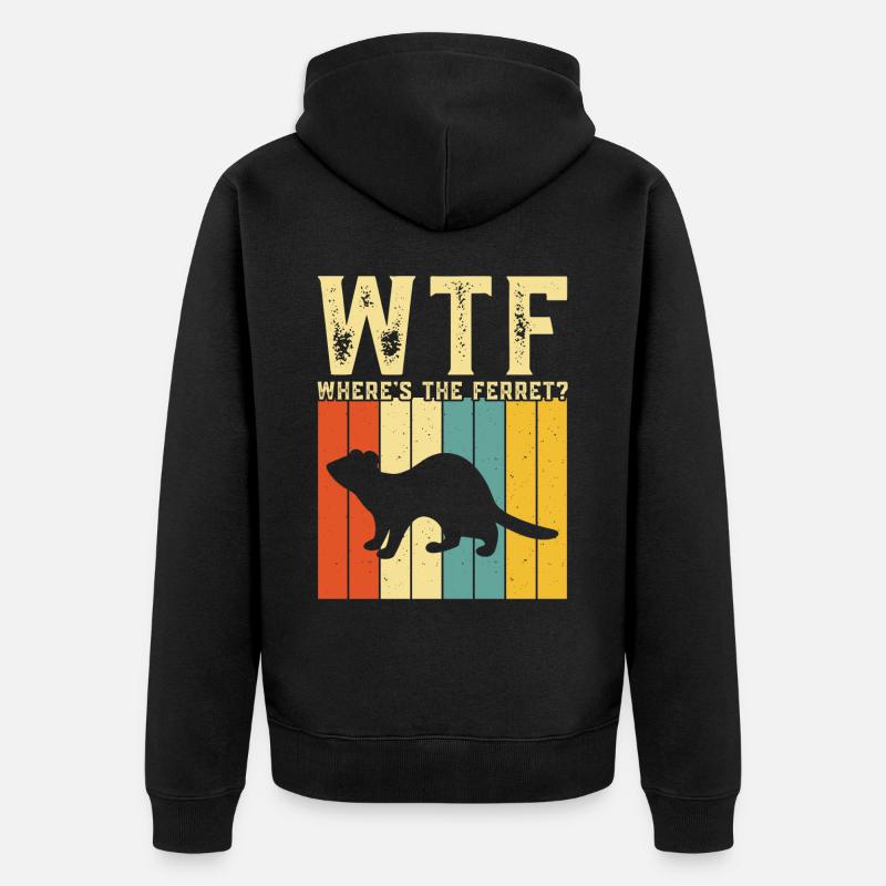 Frettchen - Unisex Premium Bio Zip Hoodie - Schwarz