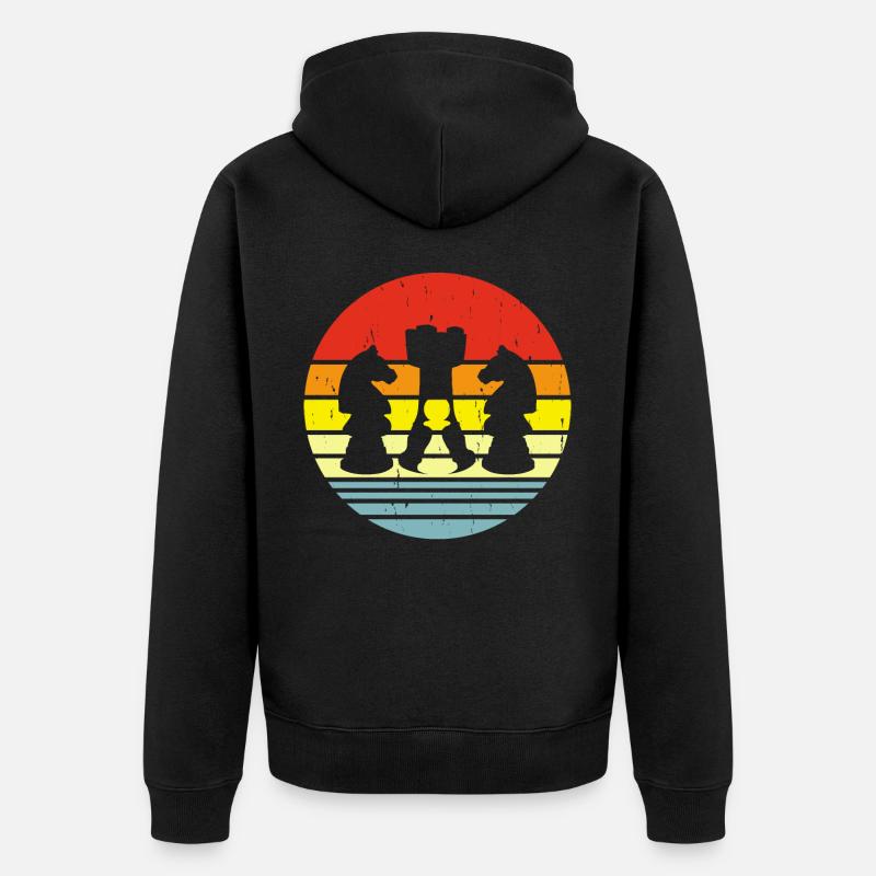 Échecs - Veste à capuche bio Premium Unisexe - noir