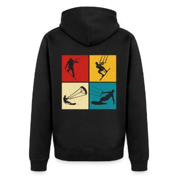 Kitesurf Kitesurfer Kiteboard - Veste à capuche bio Premium Unisexe - noir - Dos - Nico (187cm)
