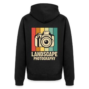 Photographer - Unisex Premium Organic Zip Hoodie - black - Back - Nico (187cm)
