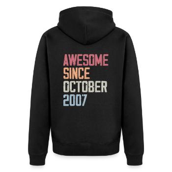Bogosse born in October 2007 - Fête d'anniversair - Unisex Premium Organic Zip Hoodie - black - Back - Nico (187cm)