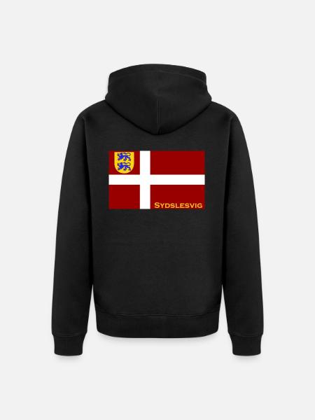Sydslesvig Dannebrog - Unisex Premium Organic Zip Hoodie - black