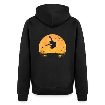 Parkour Parkour Runner Freerunning Jumping Parkur - Veste à capuche bio Premium Unisexe - noir - Dos - Nico (187cm)
