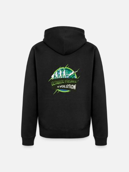 Ultimate Frisbee Evolution - Unisex Premium Organic Zip Hoodie - black