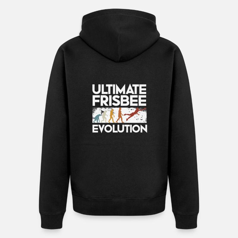 Ultimate Frisbee Evolution - Unisex Premium Bio Zip Hoodie - Schwarz