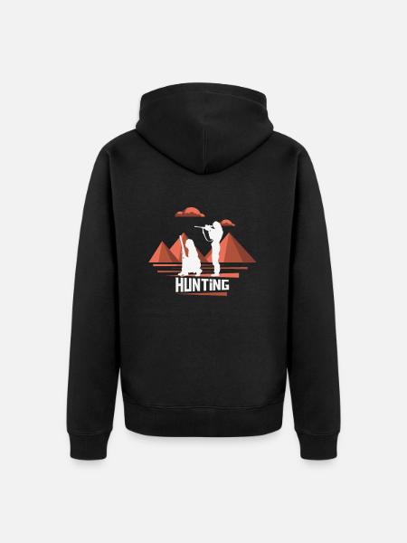 Hunter, wonderful nature - Unisex Premium Organic Zip Hoodie - black