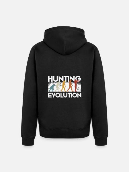 Hunter Evolution - Unisex Premium Organic Zip Hoodie - black