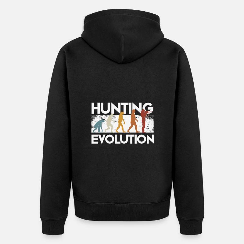 Hunter Evolution - Unisex Premium Organic Zip Hoodie - black