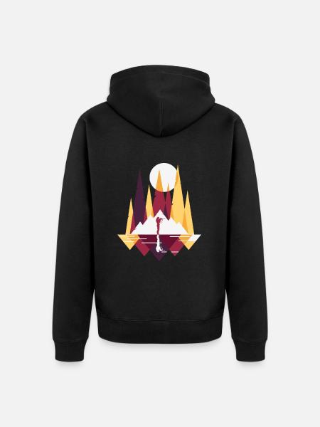 Hunter, wonderful nature - Unisex Premium Organic Zip Hoodie - black