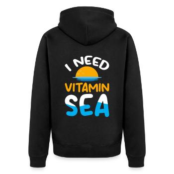 J’ai besoin de vitamine mer - Ocean Sea Animal Turtle - Veste à capuche bio Premium Unisexe - noir - Dos - Nico (187cm)