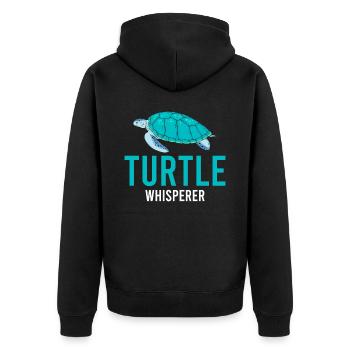 Turtle Whisperer - Tortue de mer de l’océan - Veste à capuche bio Premium Unisexe - noir - Dos - Nico (187cm)
