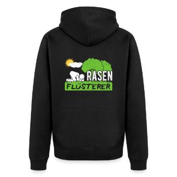 Gärtner Garten Hobbygärtner Rasen Rasenflüsterer - Unisex Premium Bio Zip Hoodie - Schwarz - Hinten - Nico (187cm)