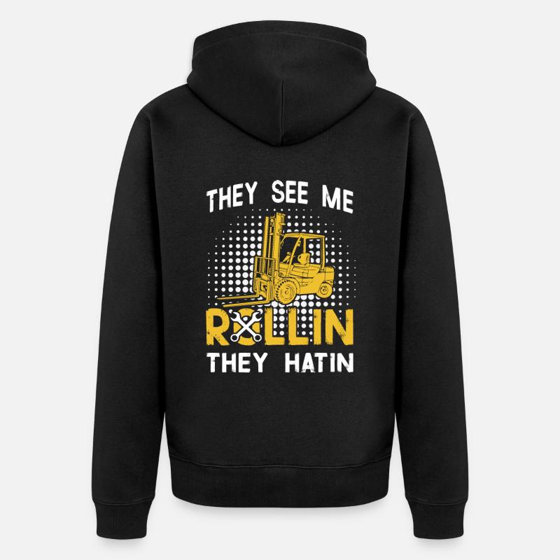 Gabelstaplerfahrer - Staplerfahrer - Unisex Premium Bio Zip Hoodie - Schwarz