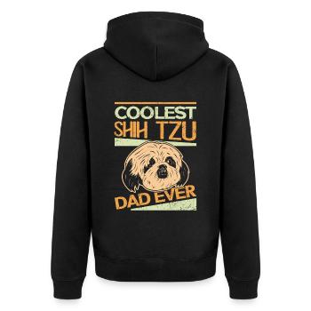 Shih Tzu Papa | Propriétaire Chien Propriétaire Cadeau - Veste à capuche bio Premium Unisexe - noir - Dos - Nico (187cm)