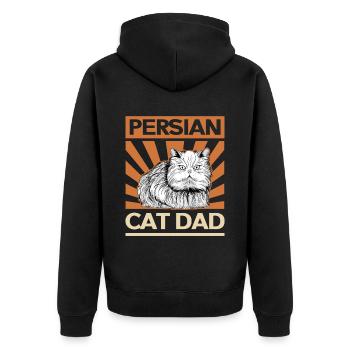 Perserkatze Katzenpapa | Katzenbesitzer Geschenk - Unisex Premium Bio Zip Hoodie - Schwarz - Hinten - Nico (187cm)