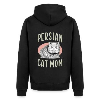 Chat persan maman chat propriétaire cadeau - Veste à capuche bio Premium Unisexe - noir - Dos - Nico (187cm)