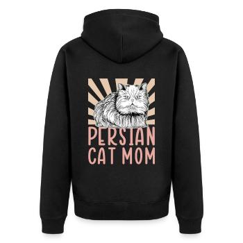 Perserkatze Katzenmama Katzenbesitzerin Geschenk - Unisex Premium Bio Zip Hoodie - Schwarz - Hinten - Nico (187cm)
