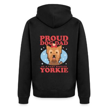 Yorkie Dad Yorkshire Terrier Dog Cadeau - Veste à capuche bio Premium Unisexe - noir - Dos - Nico (187cm)