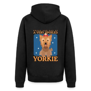 Yorkie Dad Yorkshire Terrier Dog Cadeau - Veste à capuche bio Premium Unisexe - noir - Dos - Nico (187cm)