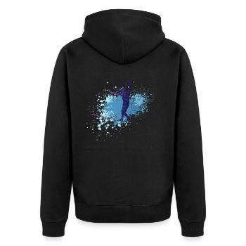 Slackline, Urban & Lifestyle - Unisex Premium Bio Zip Hoodie - Schwarz - Hinten - Nico (187cm)