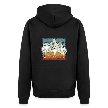 Slackline, Balance Sport - Unisex Premium Organic Zip Hoodie - black - Back - Nico (187cm)