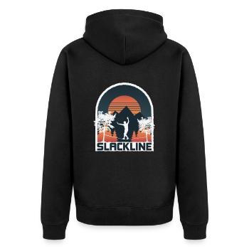 Slackline, Balance Sport - Unisex Premium Organic Zip Hoodie - black - Back - Nico (187cm)