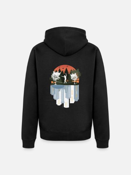 Slackline, Balance Sport - Unisex Premium Bio Zip Hoodie - Schwarz