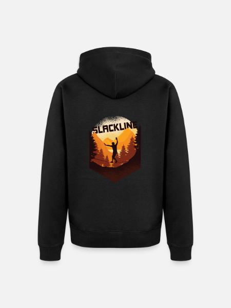 Slackline, Balance Sport - Unisex Premium Organic Zip Hoodie - black