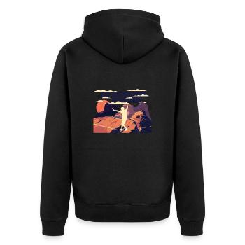 Slackline, Balance Sport - Unisex Premium Organic Zip Hoodie - black - Back - Nico (187cm)