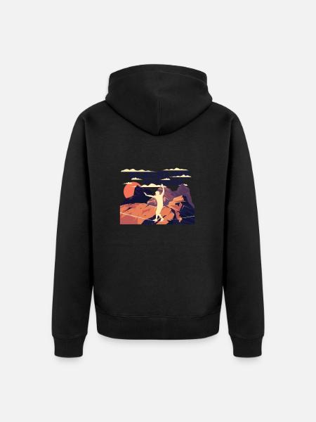 Slackline, Balance Sport - Unisex Premium Organic Zip Hoodie - black