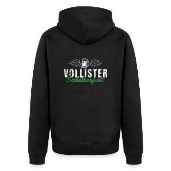 Vollister - Schützenfest - Unisex Premium Bio Zip Hoodie - Schwarz - Hinten - Nico (187cm)