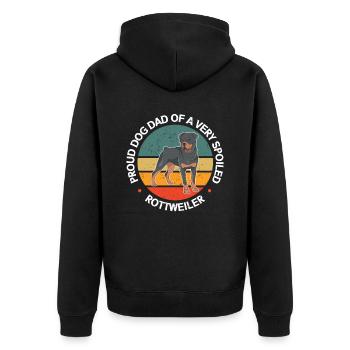 Rottweiler Dad Hundebesitzer Herrchen Geschenk - Unisex Premium Bio Zip Hoodie - Schwarz - Hinten - Nico (187cm)