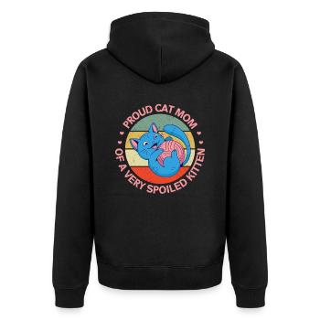 Chat Maman ChatOn Chat Propriétaire Cadeau - Veste à capuche bio Premium Unisexe - noir - Dos - Nico (187cm)