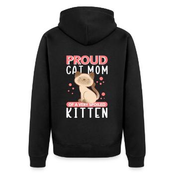 Chat Maman Chaton Propriétaire de chat Chat Cadeau - Veste à capuche bio Premium Unisexe - noir - Dos - Nico (187cm)