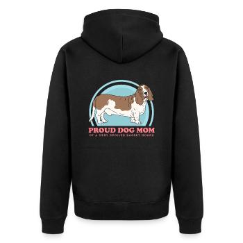 Basset Hound Maman Maîtresse Chien Propriétaire Cadeau - Veste à capuche bio Premium Unisexe - noir - Dos - Nico (187cm)