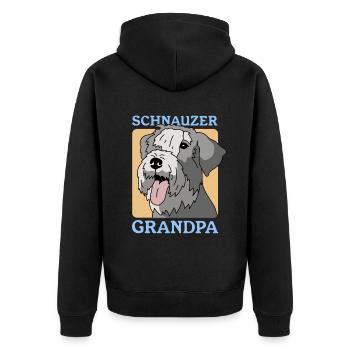 Schnauzer Grandpa Propriétaire De Chien Propriétaire Cadeau - Veste à capuche bio Premium Unisexe - noir - Dos - Nico (187cm)