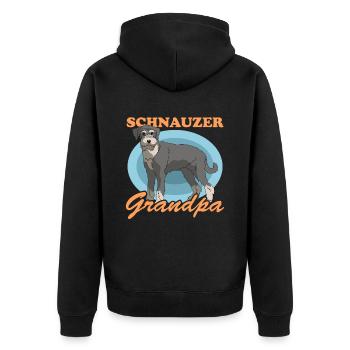 Schnauzer Grand-père Chien Propriétaire de chien Cadeau - Veste à capuche bio Premium Unisexe - noir - Dos - Nico (187cm)