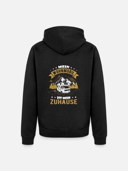 Wohnmobil - Unisex Premium Bio Zip Hoodie - Schwarz