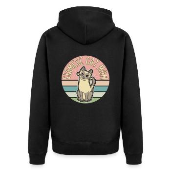 Siamese Cat Mom Cat Mom Cat Owner Gift - Unisex Premium Organic Zip Hoodie - black - Back - Nico (187cm)