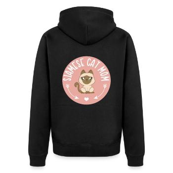 Siamese Cat Mom Cat Owner Cat Mom Gift - Unisex Premium Organic Zip Hoodie - black - Back - Nico (187cm)