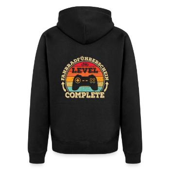 Bicycle test Cycling test Bicycle driving license - Unisex Premium Organic Zip Hoodie - black - Back - Nico (187cm)