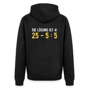 Matherätsel Fakultät Funktion Mathematik Mathe - Unisex Premium Bio Zip Hoodie - Schwarz - Hinten - Nico (187cm)