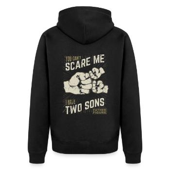 Zwei Söhne Fist bump Father Figure für Vater - Unisex Premium Bio Zip Hoodie - Schwarz - Hinten - Nico (187cm)