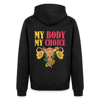 Femmes Avortement Féminisme Égalité - Veste à capuche bio Premium Unisexe - noir - Dos - Nico (187cm)